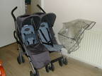 Maclaren Twin Traveller Pushchair + Raincover *Look*