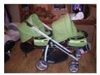 Twin Pram. Make Bebe,  Green twin pram,  very clean,  in a....