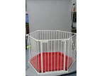 Babydan Babyden Playpen,  White with Red Mat,  Vgc