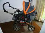 CITY DRIVER PRAM pushchair car seat orange and blue, ....