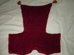 HIGHCHAIR CUSHION Red velvety cushioned high chair....