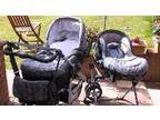 SILVER CROSS Linear Sleepover,  Blue & Grey 3-in-1 Pram....