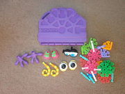 Kid K'nex toy & carry case - Approx 34 items to make various monsters